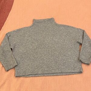 Frank & Oak large wm’s Heather Gray Cowl Neck Sweater with 3/4 length sleeves